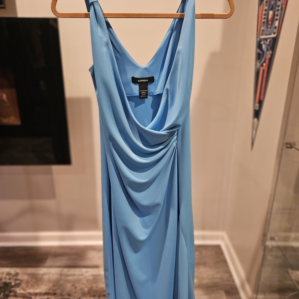 Express Light Blue Backless Dress